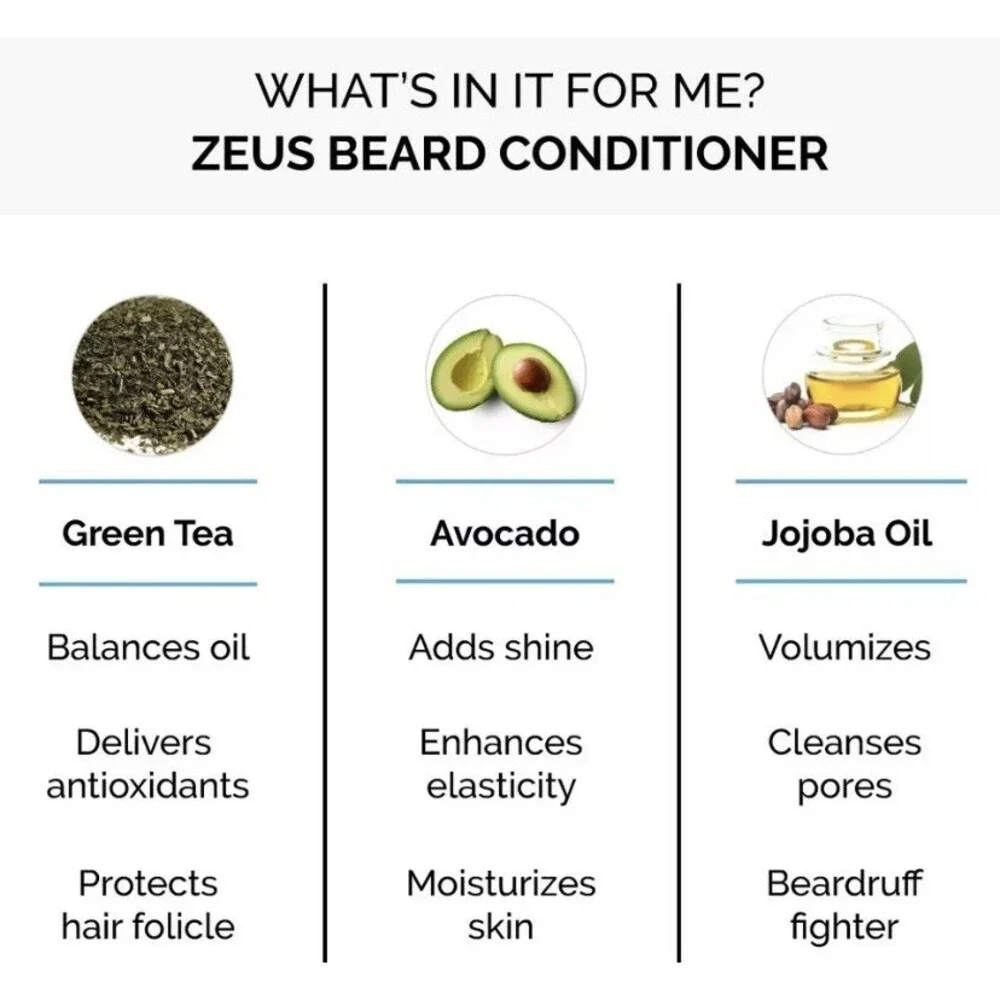 Zeus Beard Conditioner Verbena Lime 8 fl oz Softens Tames Calming Sooths Natural